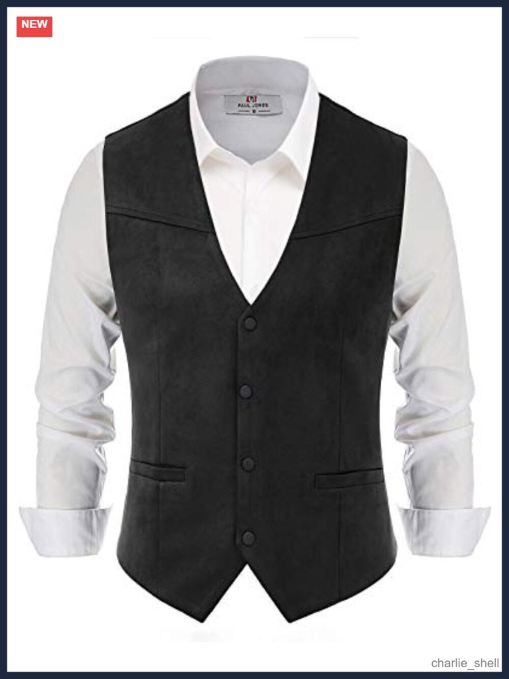 Men's Western Suede Leather Vest Sleeveless Slim Fit Cowboy Waistcoat